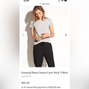 Vince Essential Pima Cotton Crew Neck T-Shirt